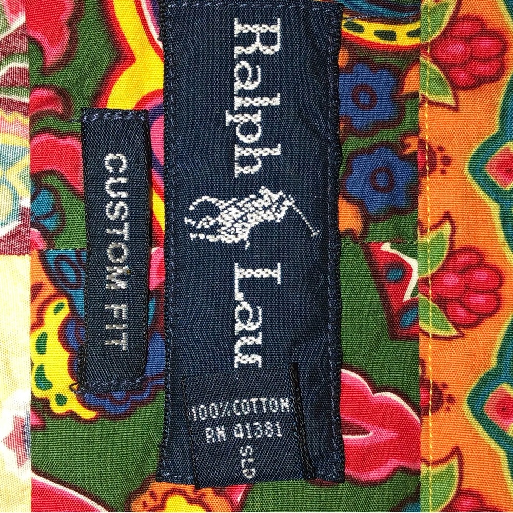 Ralph Lauren Vintage 90’s MultiColor Paisley Floral Button Down Shirt,Size-XL - Picture 7 of 16